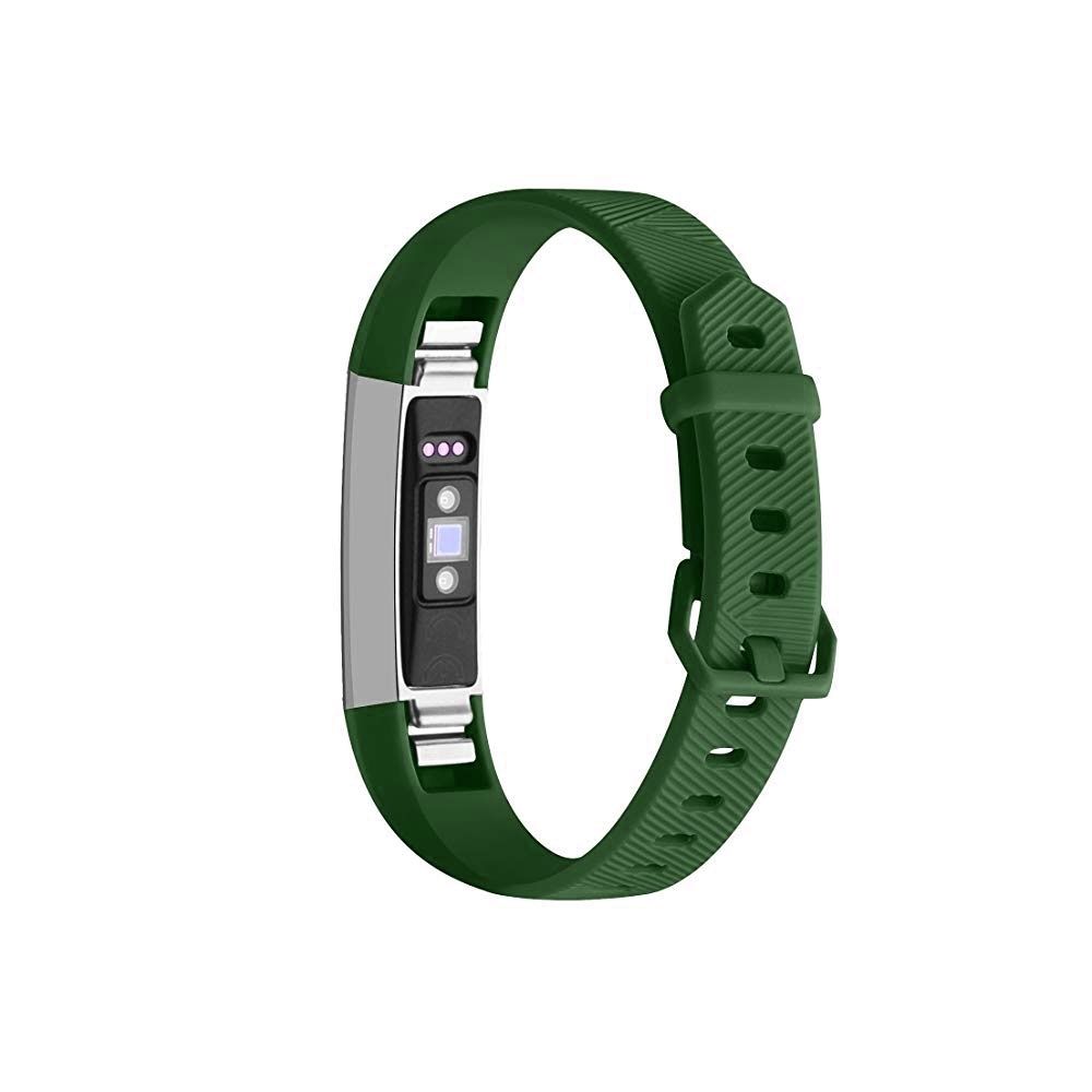 Wewoo - Bracelet pour montre connectée Dragonne en silicone de couleur solide FITBIT Alta / HR vert armée - Bracelet connecté
