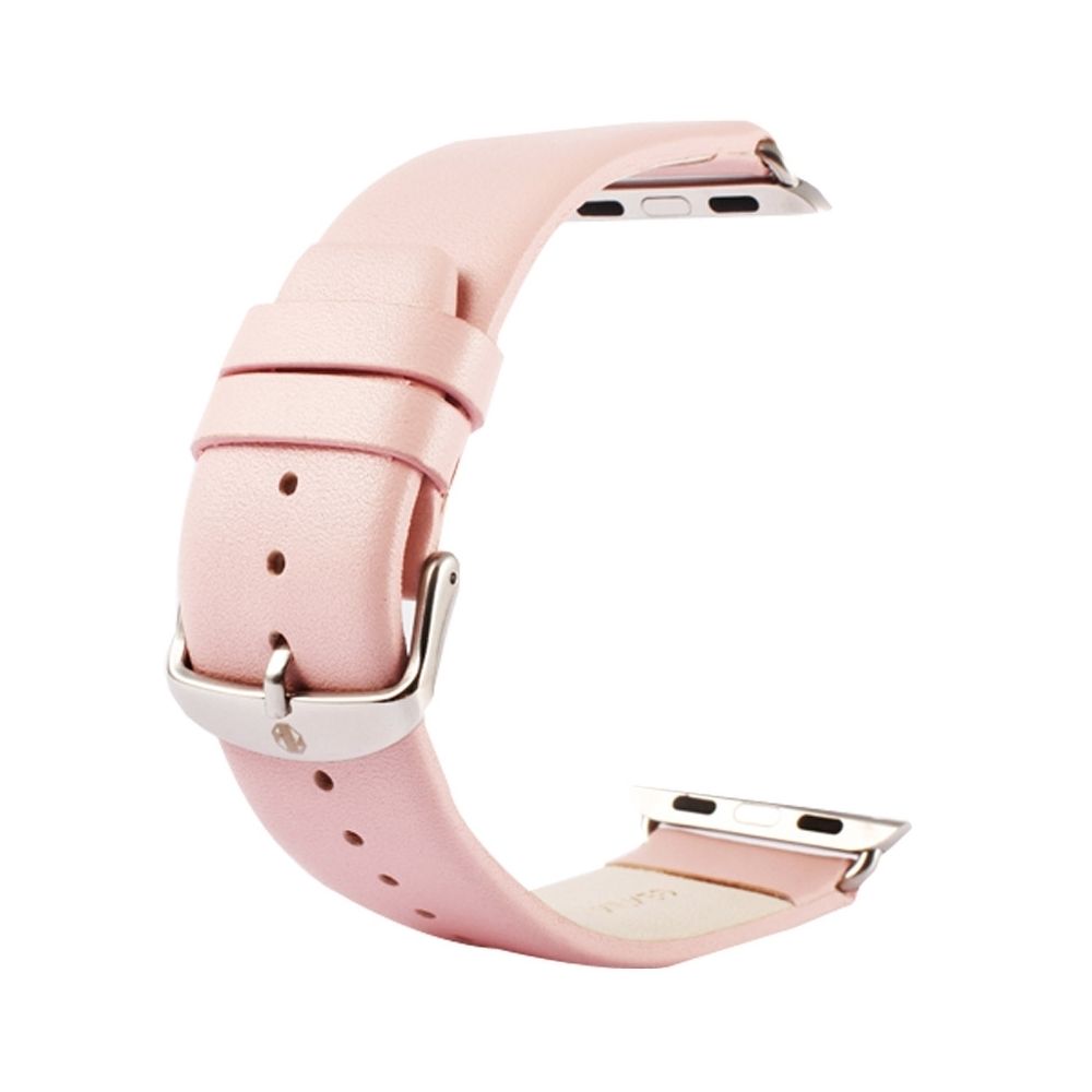 Wewoo - pour Apple Watch 42mm Boucle Classique Texture Subtendue Bracelet en Cuir Véritable avec Connecteur (Rose) - Accessoires Apple Watch