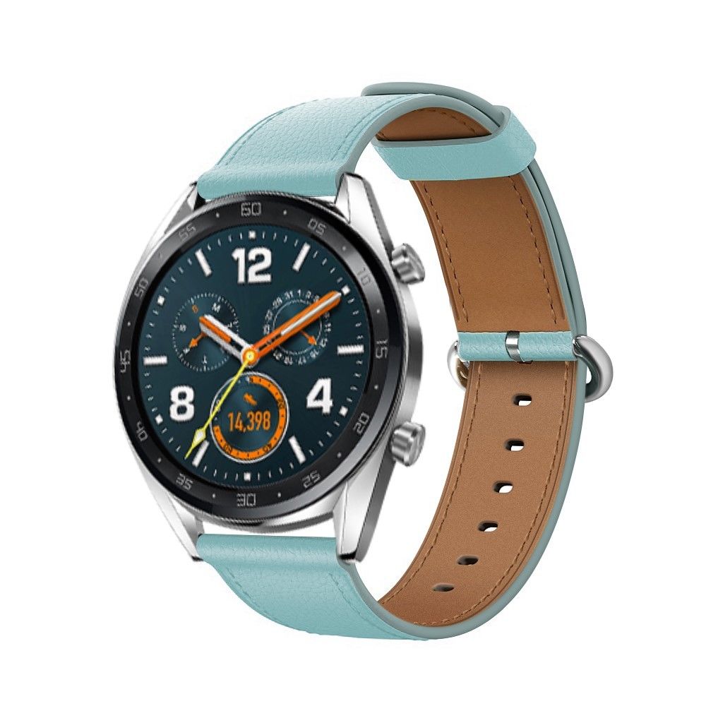 marque generique - Bracelet en cuir véritable Haut souple bleu pour votre Huawei Watch GT/Watch 2/Watch Magic - Accessoires bracelet connecté