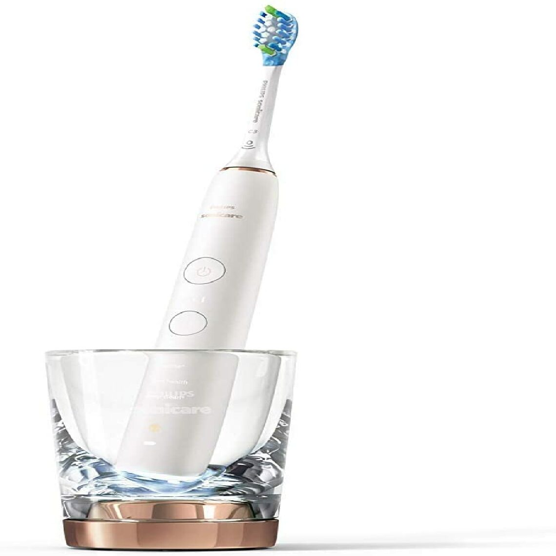 Philips - brosse à dents électrique rechargeable connectée Diamond Clean Smart rose or blanc - Brosse à dents électrique