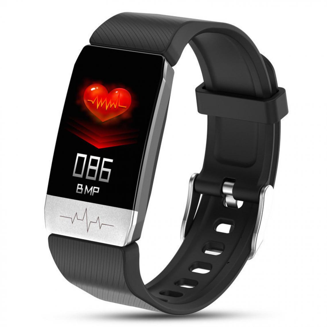 Chrono - Montre Connectée Femmes Homme Smartwatch Fitness Tracker d'Activité avec Cardiofréquencemètres Moniteur de Sommeil,Réveil,Notifications,Bluetooth Podomètre Étanche IP67 pour iOS Android-Noir - Montre connectée
