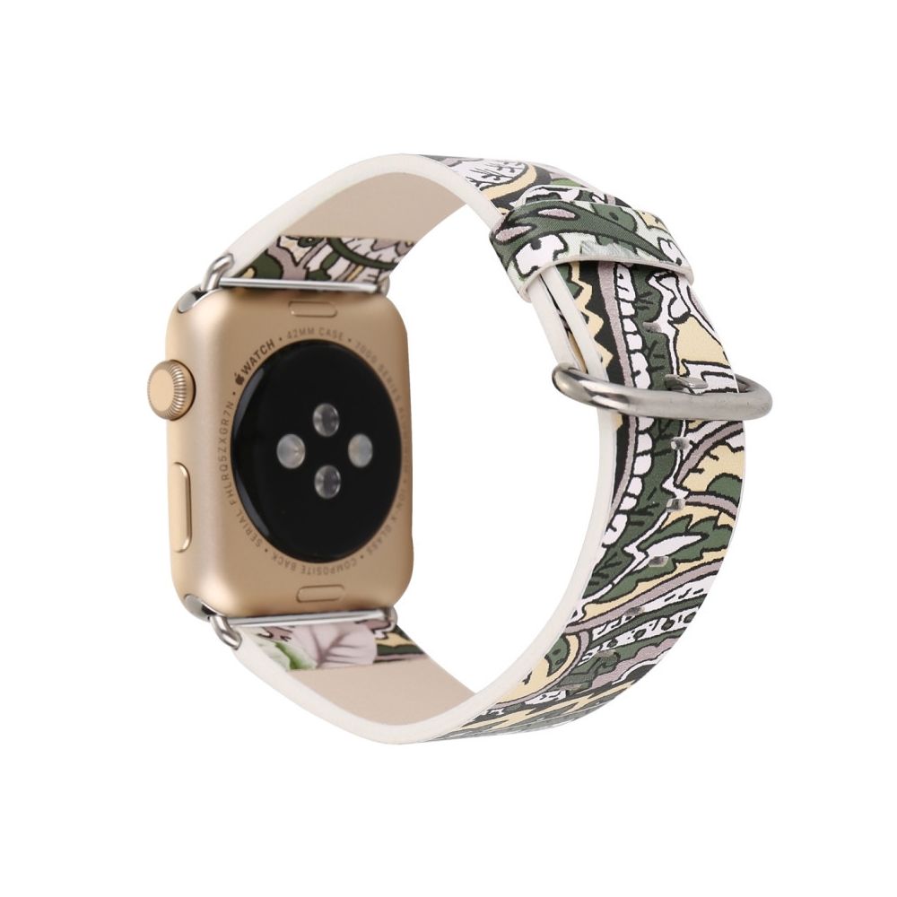 Wewoo - Pour Apple Watch Series 5 & 4 44 mm / 3 & 2 & 1 42 mm Bracelet de montre à la mode floral - Accessoires Apple Watch