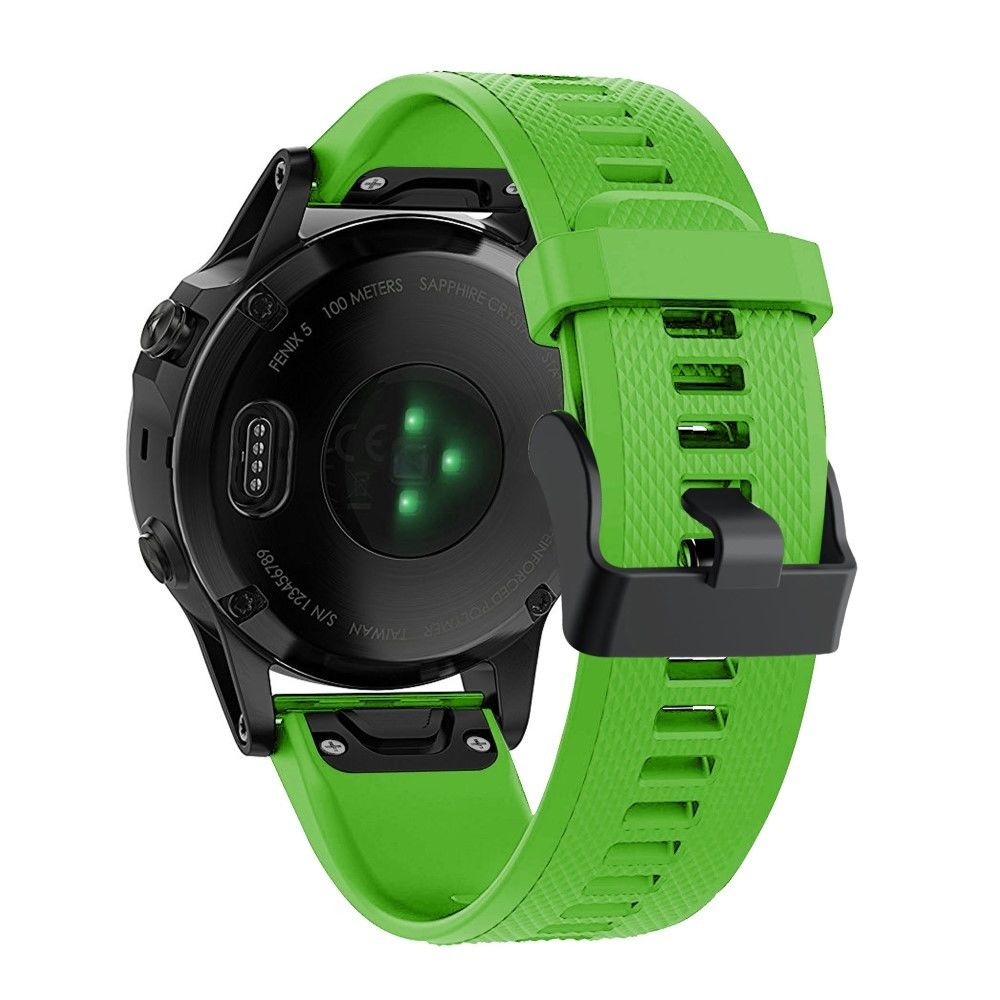 marque generique - Bracelet en silicone sport avec boucle noire vert pour votre Garmin Fenix 5 - Accessoires bracelet connecté