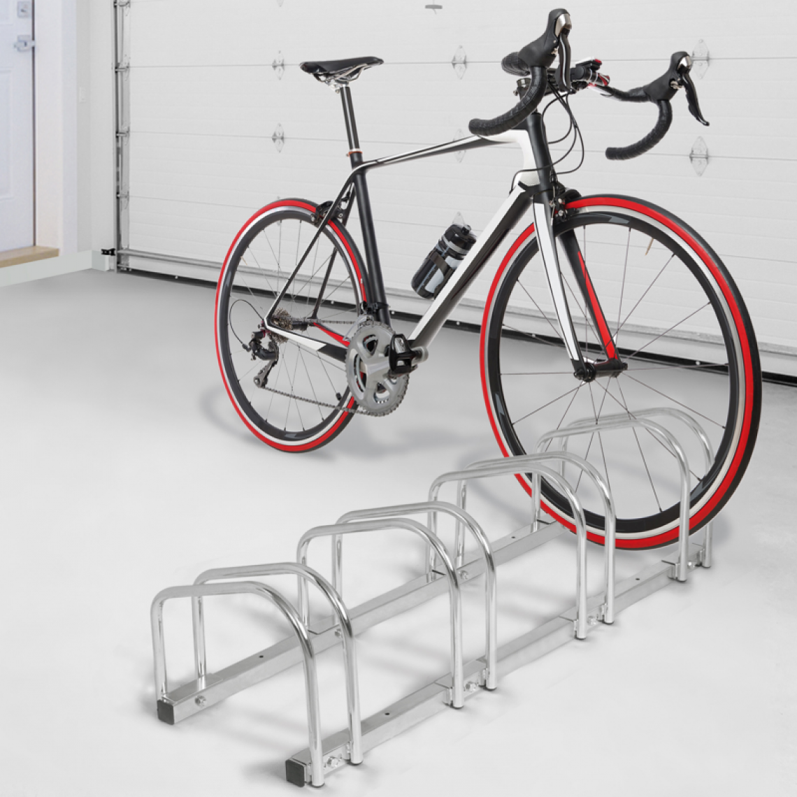 Idmarket - Râtelier vélo pour 4 vélos rangement vélo sol ou mural pour garage et jardin - Vélo électrique
