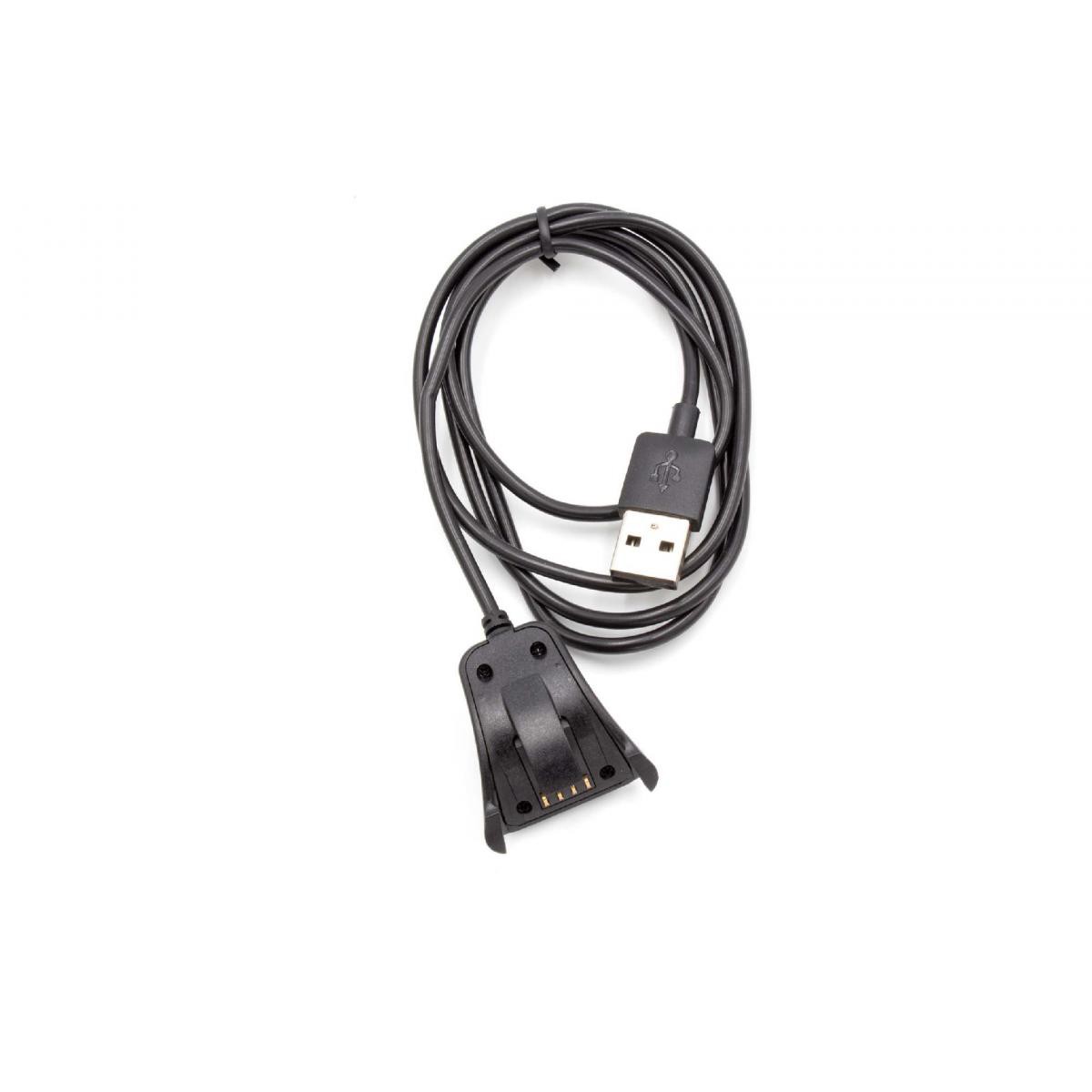 Vhbw - vhbw Câble de charge compatible avec TomTom Golfer 2, 2 SE smartwatch traqueurs de fitness noir Station de charge - Accessoires montres connectées