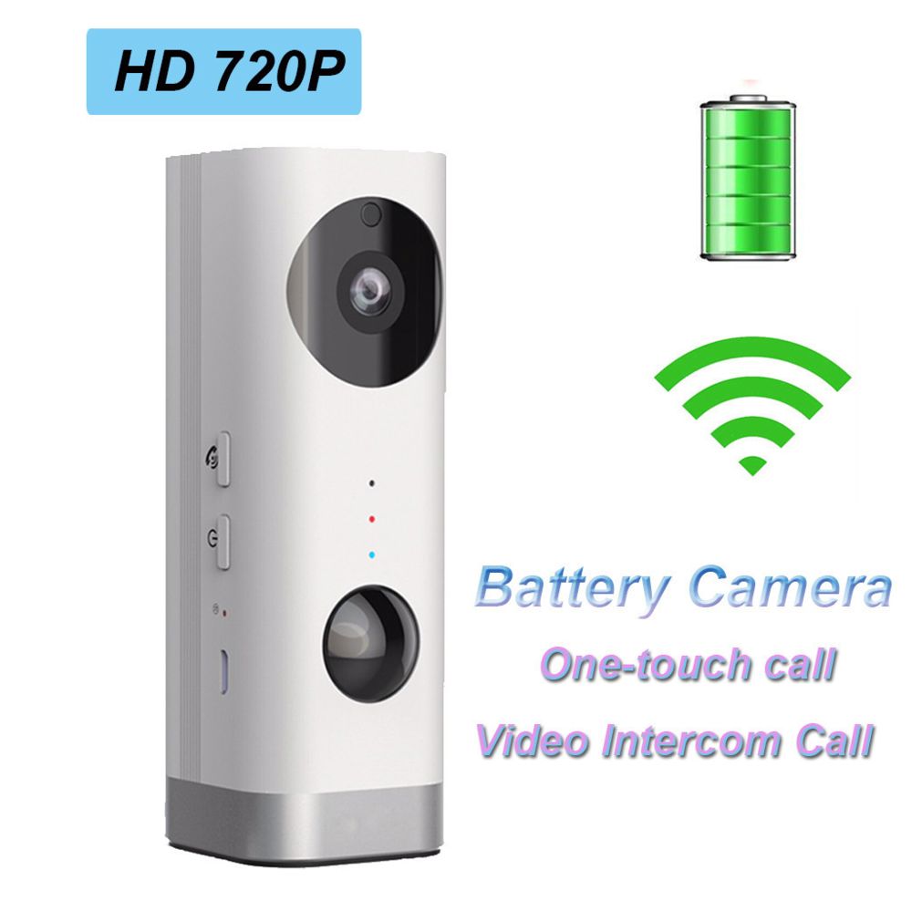 Generic - HD 720PRechargeable Caméra Surveillance Wifi Sécurité Vision Nocturne Audio bidirectionnel - BLANC - Accessoires de motorisation