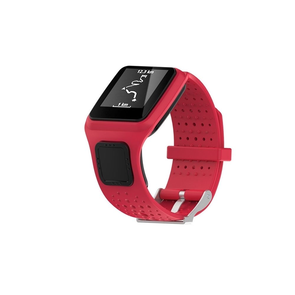 Wewoo - Bracelet pour montre connectée Dragonne Sport en silicone TomTom 1 Series Runner / Cardio Rouge - Bracelet connecté