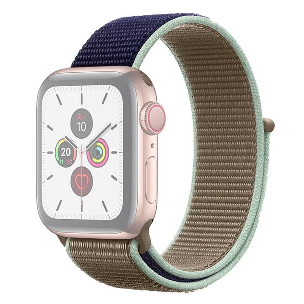 Wewoo - Pour Apple Watch séries 5 et 4 Bracelet en nylon de couleur assortie44 mm / 32 et 142 mm bleu + vert - Accessoires Apple Watch