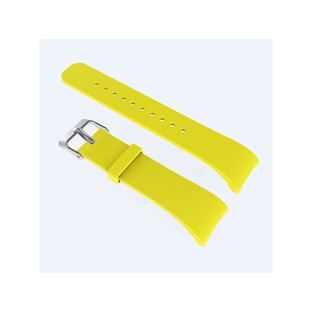 Wewoo - Bracelet de montre en cuir couleur unie pour Galaxy Gear Fit2 R360 (Jaune) - Bracelet connecté