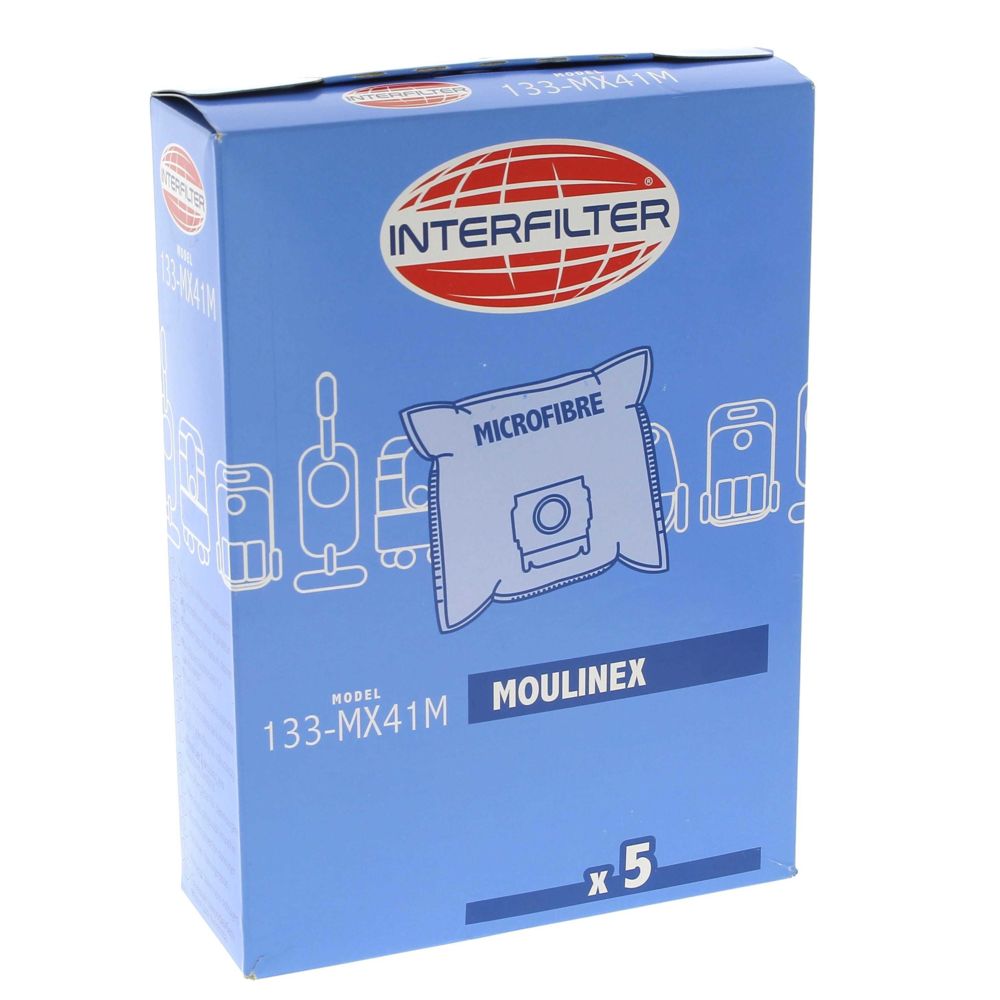 Moulinex - Sacs aspirateur par 5 pour Aspirateur Moulinex - Accessoire entretien des sols