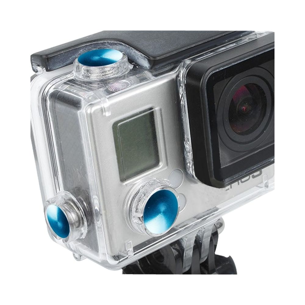 Wewoo - Pour GoPro Hero 3+ Bleu Jeu de 3 boutons en aluminium anodisé couleur PCS - Caméras Sportives