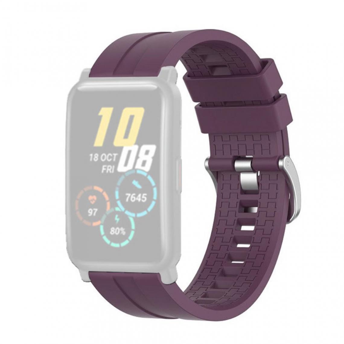 Other - Bracelet en silicone Sangle réglable 20mm violet foncé pour votre Honor Watch ES - Accessoires bracelet connecté