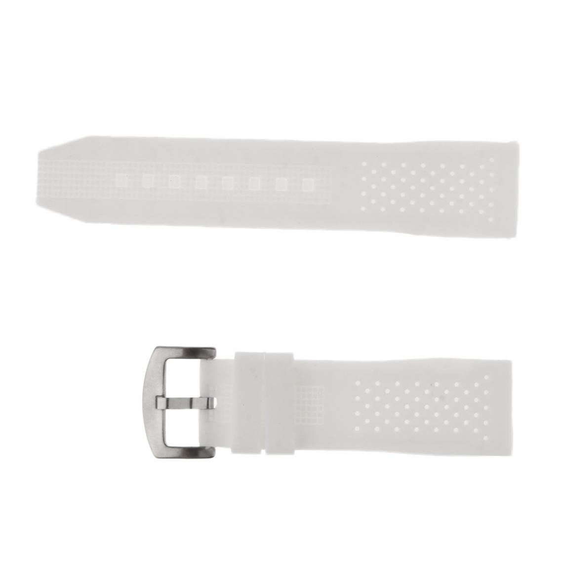 marque generique - Bande de montre en silicone, ceinture en caoutchouc souple, blanc imperméable, 22 mm - Accessoires montres connectées