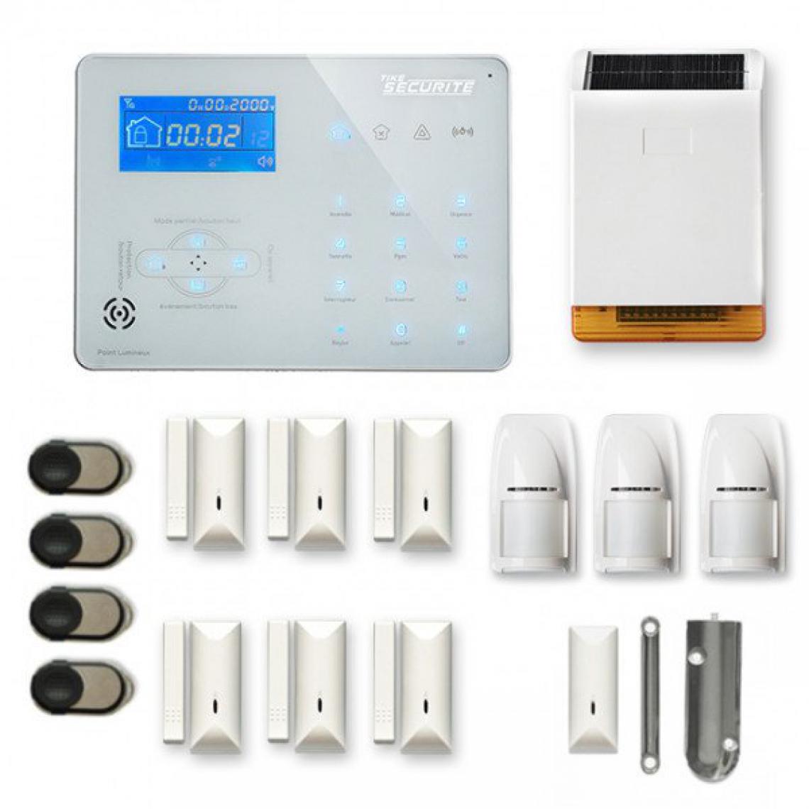Tike Securite - Alarme maison sans fil ICE-B47 Compatible Box internet et GSM - Alarme connectée