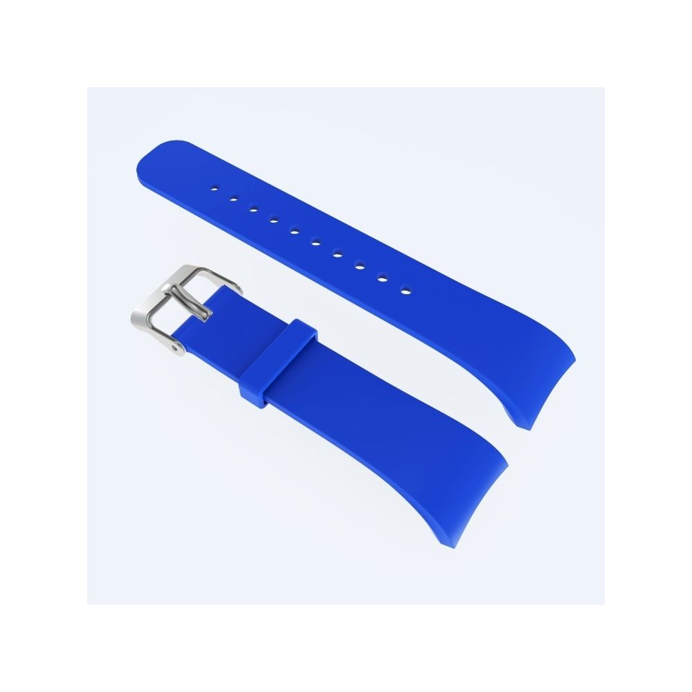 Wewoo - Bracelet de montre en cuir couleur unie pour Galaxy Gear Fit2 R360 (bleu) - Bracelet connecté