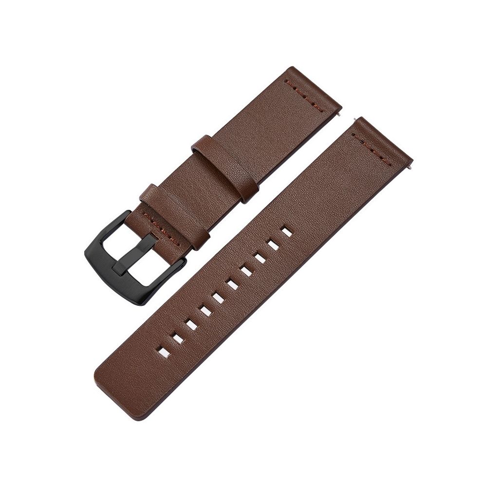 Wewoo - Bracelet pour montre connectée Dragonne en cuir avec boucle noire Smart Watch Apple / Galaxy Gear S3 / Moto 360 2ndSpécifications 18mm Marron - Bracelet connecté