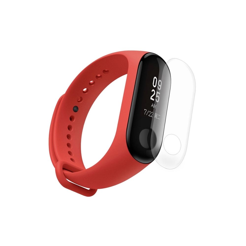 Wewoo - 2 en 1 bracelet montre en caoutchouc silicone de poignet remplacement de la bande avec TPU Film d'écran pour Xiaomi Mi 3 rouge - Bracelet connecté