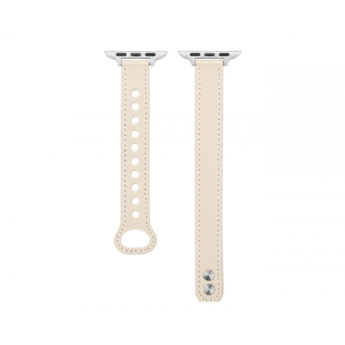 Generic - B05 Blanc Double Stud Sport Sport Sangle de remplacement Bracelets Apple Watch Band 42mm 44mm 44mm Femmes pour femmes pour iWatch 234567 SE - Accessoires Apple Watch