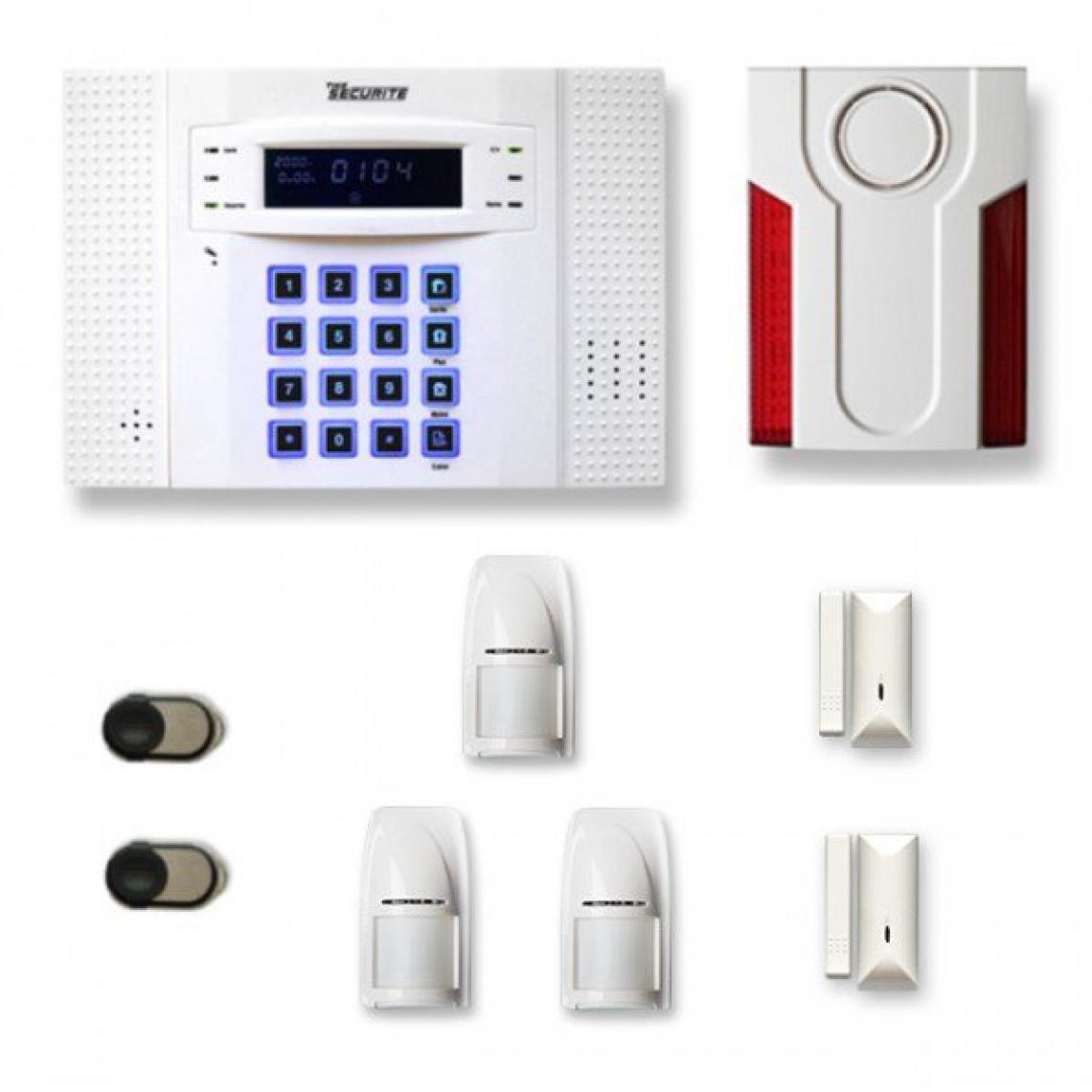 Tike Securite - Alarme maison sans fil DNB27 Compatible Box internet et GSM - Alarme connectée