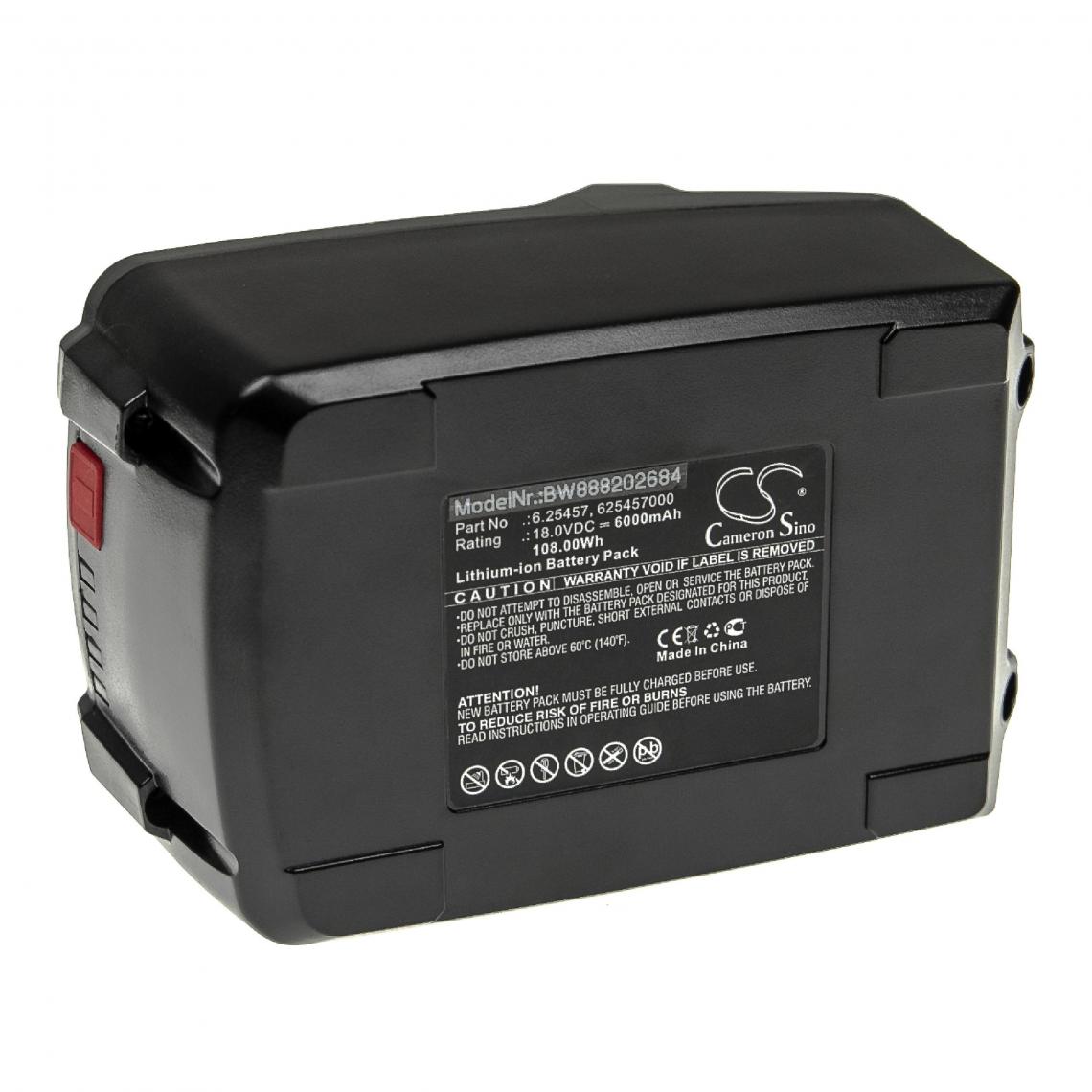 Vhbw - vhbw Batterie compatible avec Metabo GA 18 LTX 600638890, GA 18 LTX G, GA 18 LTX G 600639850 outil électrique (6000mAh Li-ion 18 V) - Autre appareil de mesure