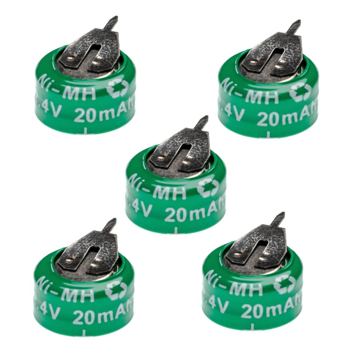 Vhbw - vhbw 5x Batteries remplacement pour 2/V15H pour modéle RC (20mAh, 2,4V, NiMH), avec connexion à 2 broches - Autre appareil de mesure