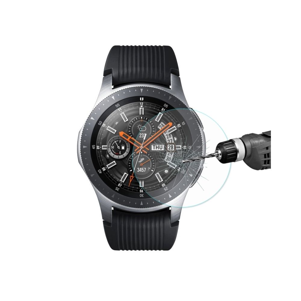 Wewoo - 0.2mm 9H 2.15D Film de verre trempé à bordure incurvée pour Galaxy Watch 46mm - Accessoires montres connectées