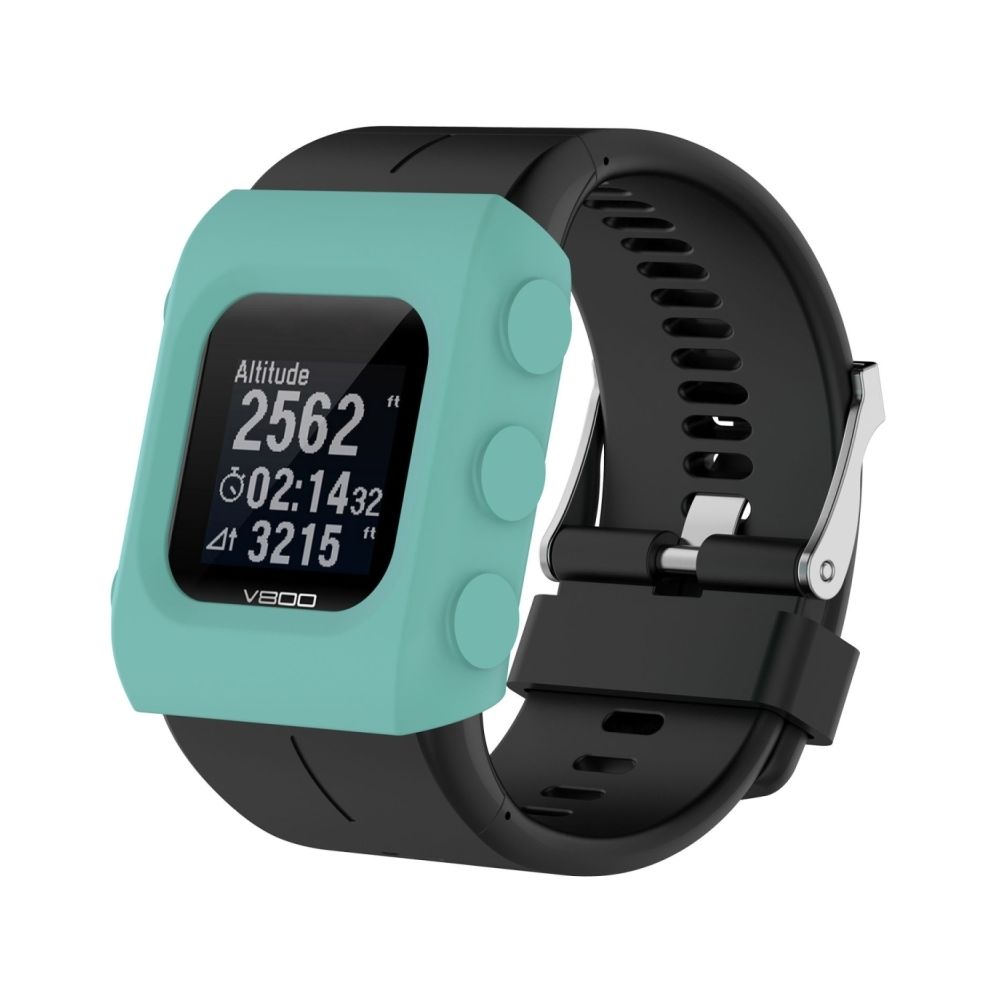 Wewoo - Protection écran Étui de en silicone de montre de couleur solide pour POLAR V800 vert menthe - Accessoires montres connectées