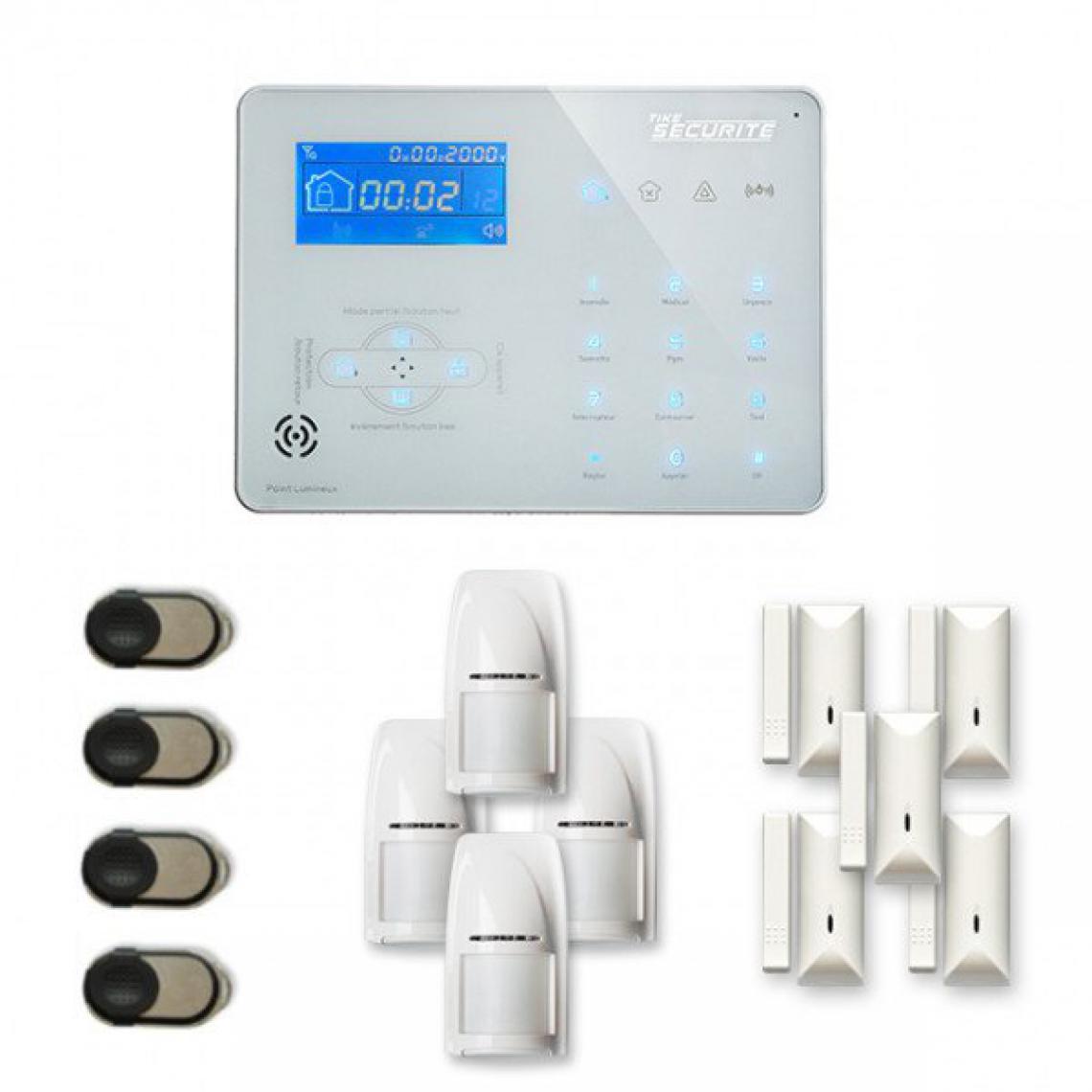 Tike Securite - Alarme maison sans fil ICE-B18 Compatible Box internet et GSM - Alarme connectée