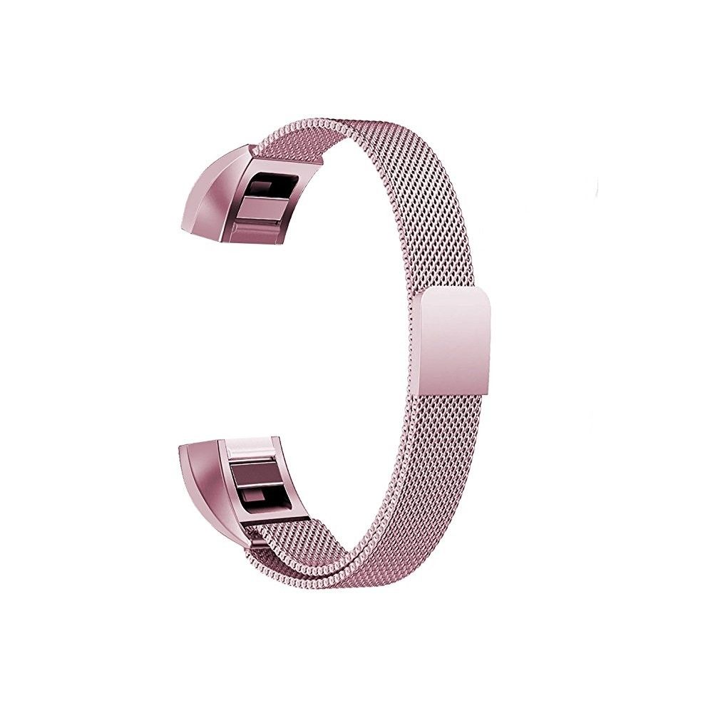 Wewoo - Bracelet pour montre connectée Dragonne magnétique en acier inoxydable FITBIT Altataille petite130-170 mm cerisier doré - Bracelet connecté