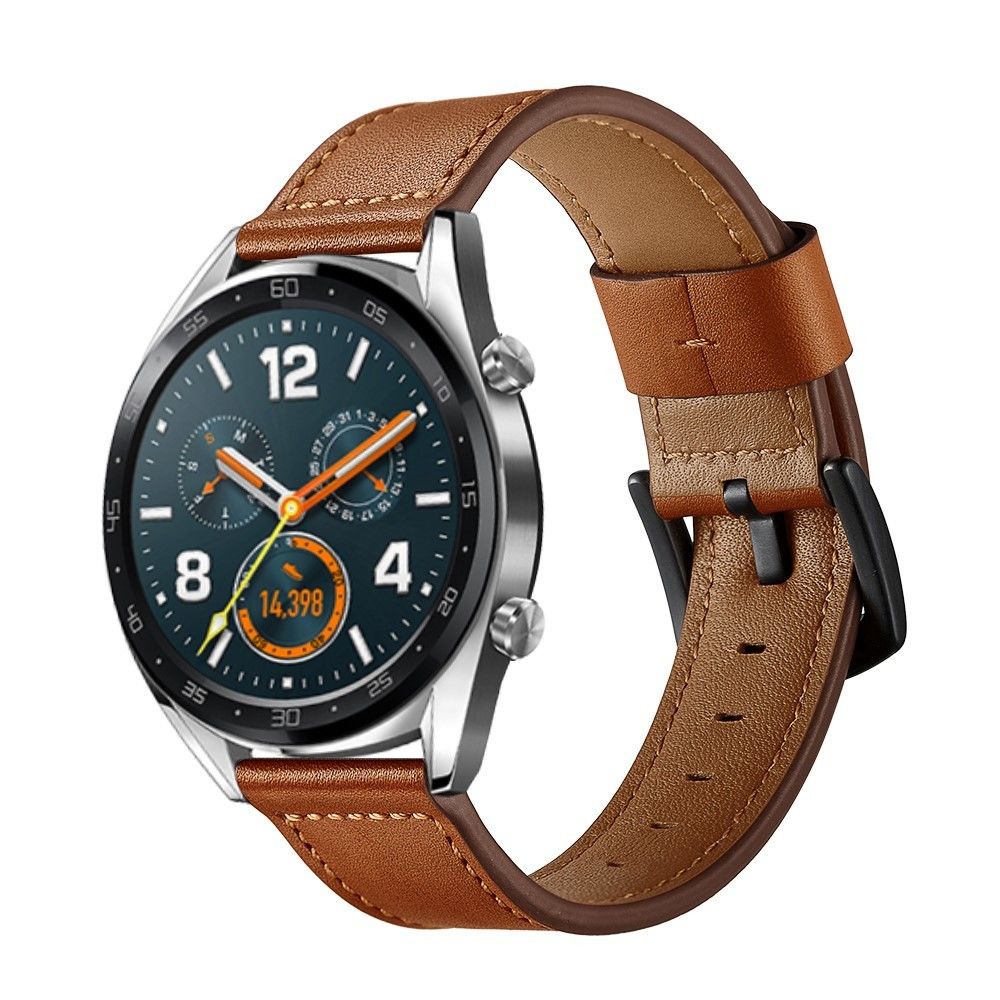 marque generique - Bracelet en cuir véritable qualité marron pour votre Huawei Watch GT/Watch 2/Watch Magic - Accessoires bracelet connecté