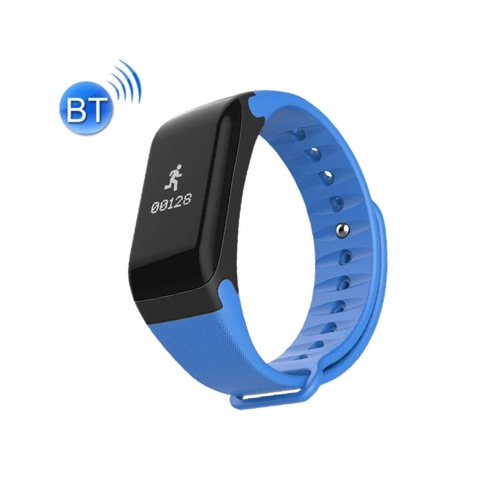 Wewoo - Bracelet connecté bleu 0,66 pouces OLED Bluetooth Smart Display, IP66 imperméable à l'eau, moniteur de fréquence cardiaque de / tension artérielle et d'oxygène sanguin / podomètre / appels rappeler / sommeil / Rappel sédentaire / alarme, Compatible avec A - Bracelet connecté
