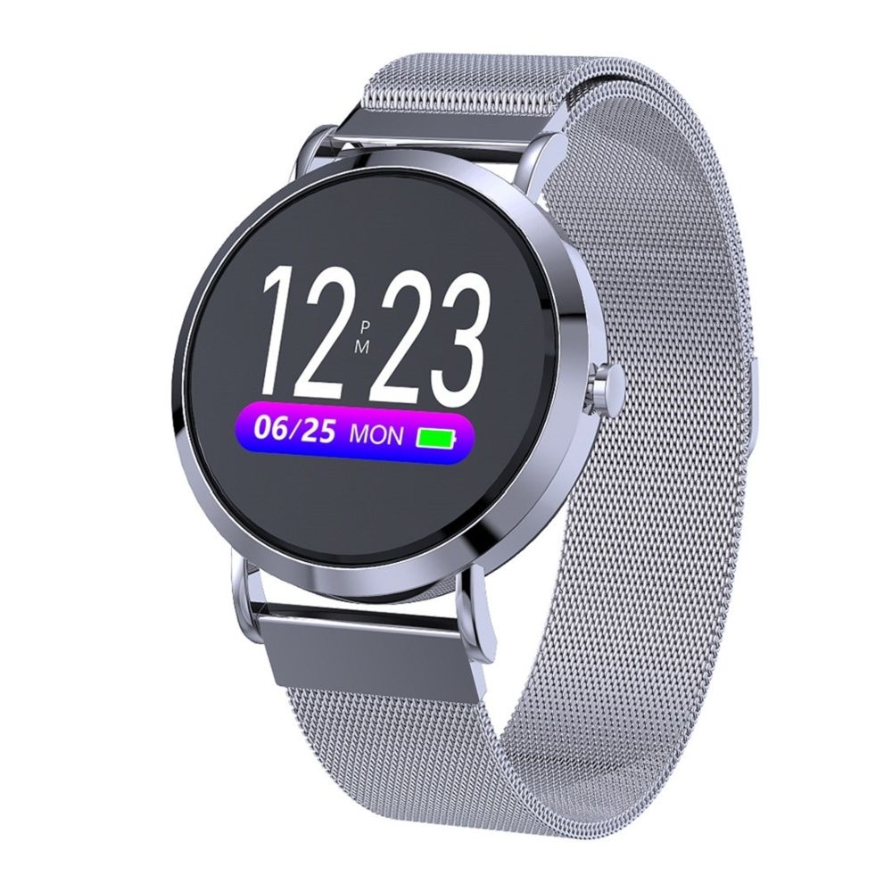Wewoo - Bracelet connecté CV08C de montre en acier avec écran couleur TFT de 1,0 pouces intelligentrappel des appels de soutien / surveillance de la fréquence cardiaque / de la pression artérielle / du sommeil / de l'oxygène dans le sang argent - Bracelet connecté