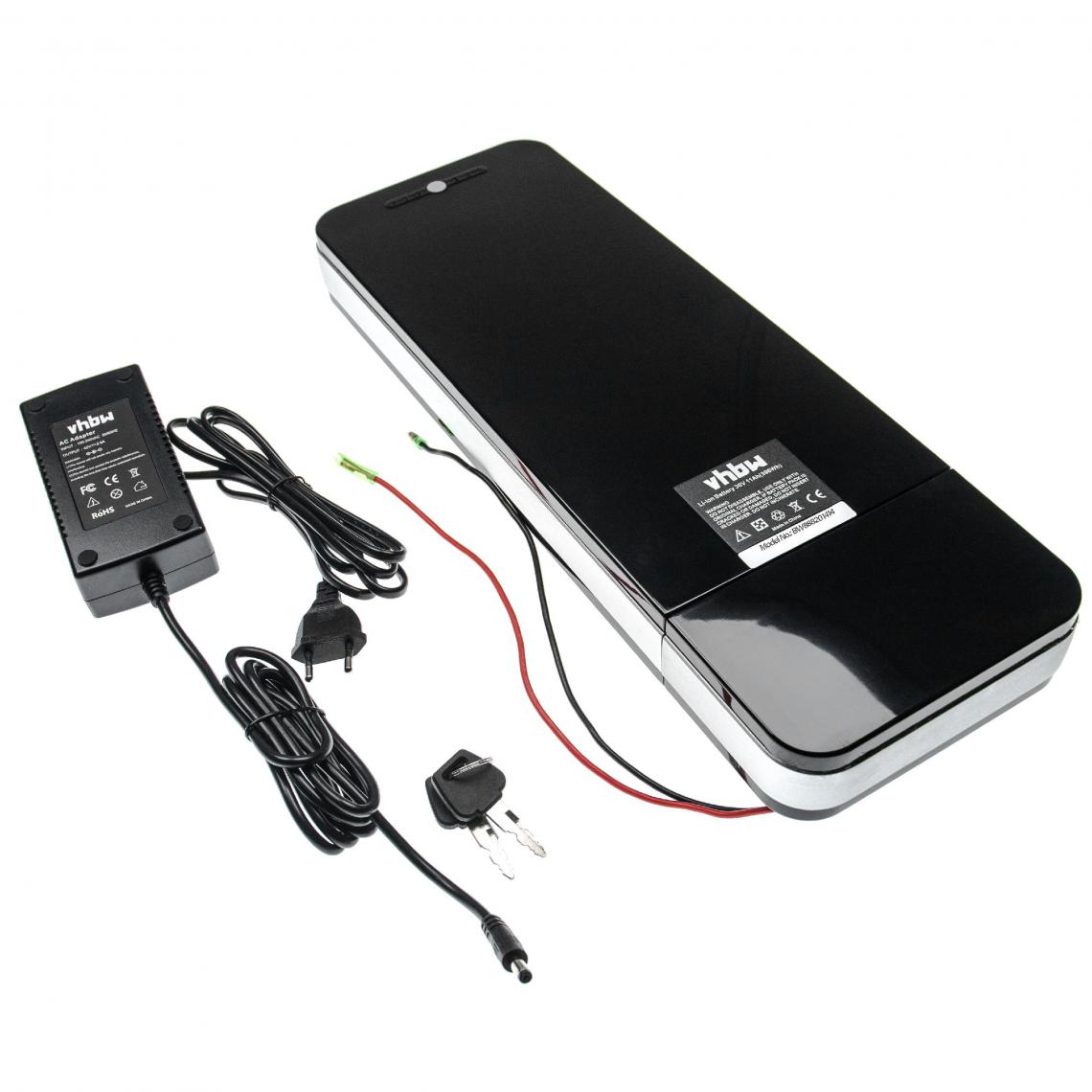 Vhbw - vhbw Batterie électrique - porte bagage 11Ah 36V Li-Ion chargeur inclus + port USB compatible avec divers E-Bikes, vélos électriques - Type 1 - Vélo électrique