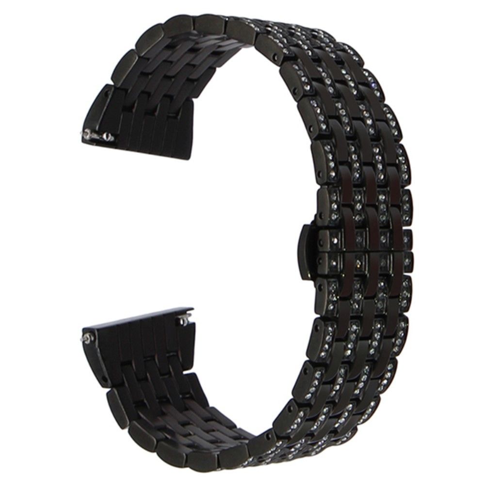 marque generique - Bracelet en métal 22mm sept perles décor strass avec fermoir papillon noir pour votre Huawei Watch GT/Honor Watch Magic - Accessoires bracelet connecté