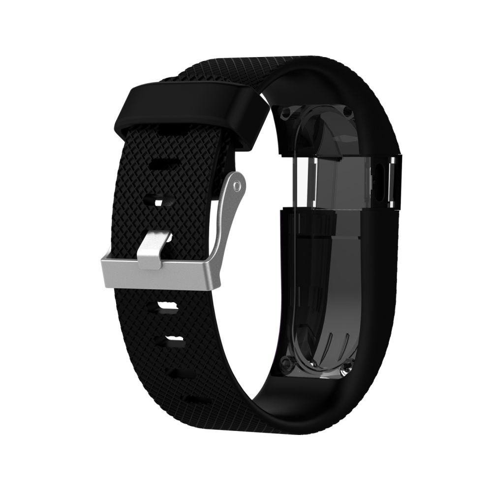Wewoo - Bracelet pour montre connectée Dragonne réglable en couleur unie FITBIT Charge / HR Noir - Bracelet connecté