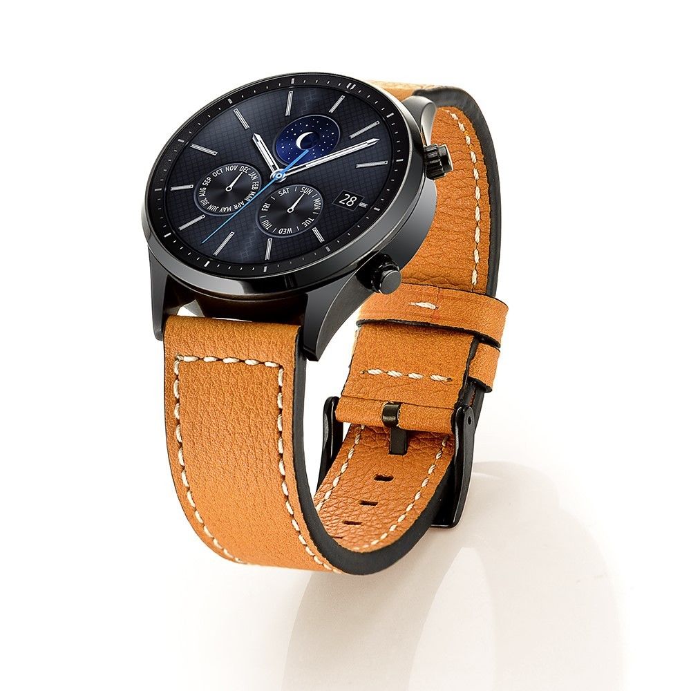 marque generique - Bracelet en cuir véritable haute qualité marron clair pour votre Samsung Gear S3 Classic/S3 Frontier - Accessoires bracelet connecté