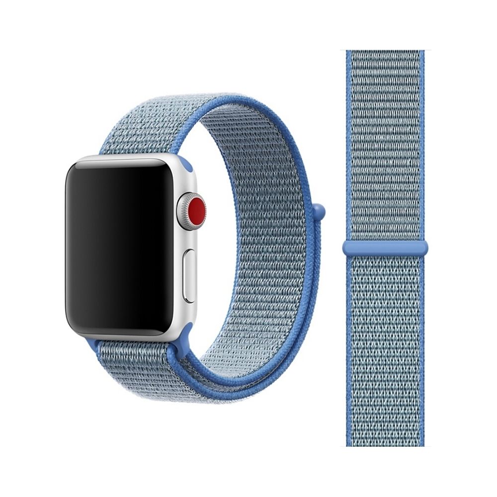 Wewoo - Bracelet bleu pour Apple Watch Series 3 & 2 & 1 42mm Simple Mode en Nylon avec Magic Stick - Accessoires Apple Watch