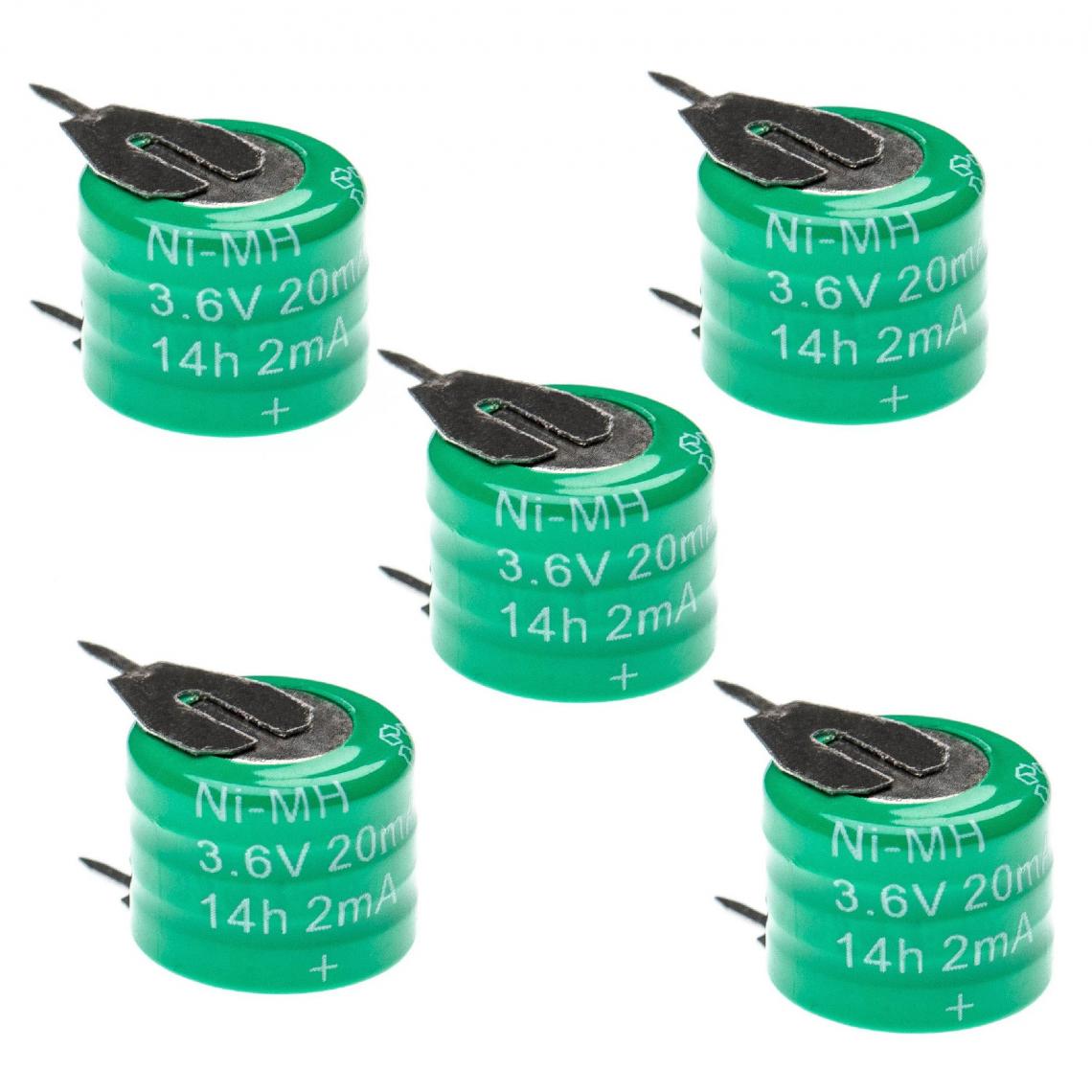 Vhbw - vhbw 5x Batteries remplacement pour 3/V15H pour modéle RC (20mAh, 3,6V, NiMH), avec connexion à 2 broches - Autre appareil de mesure