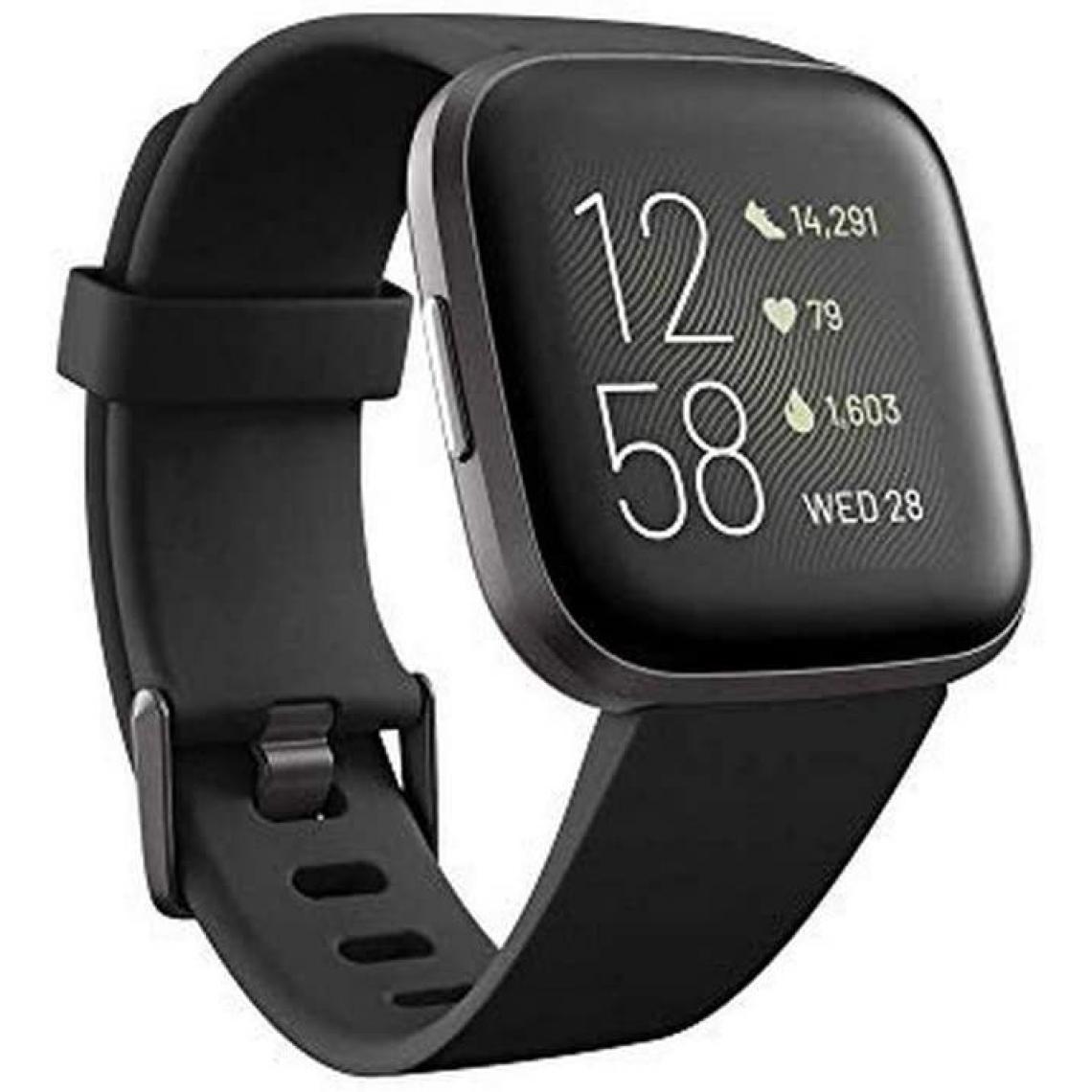 Chrono - Montre connectée Fitbit Versa 2 Santé et Fitness avec fréquence cardiaque, musique, Alexa intégré, suivi du sommeil et de la natationï¼noirï¼ - Montre connectée