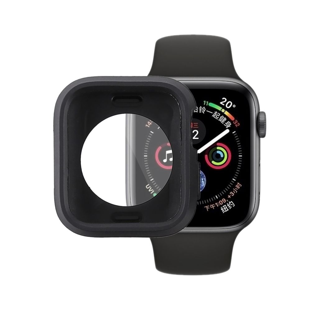 Wewoo - Boitier Housse en silicone pleine couverture pour Apple Watch série 4 44 mm (noire) - Accessoires Apple Watch