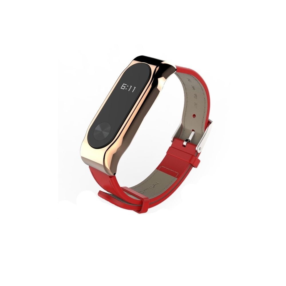 Wewoo - Bracelet rouge pour Xiaomi Mi Bande 2 bracelets magnétiques sans vis Miband2 Smart remplacer accessoires, hôte non inclus foncé Mijobs en cuir - Bracelet connecté