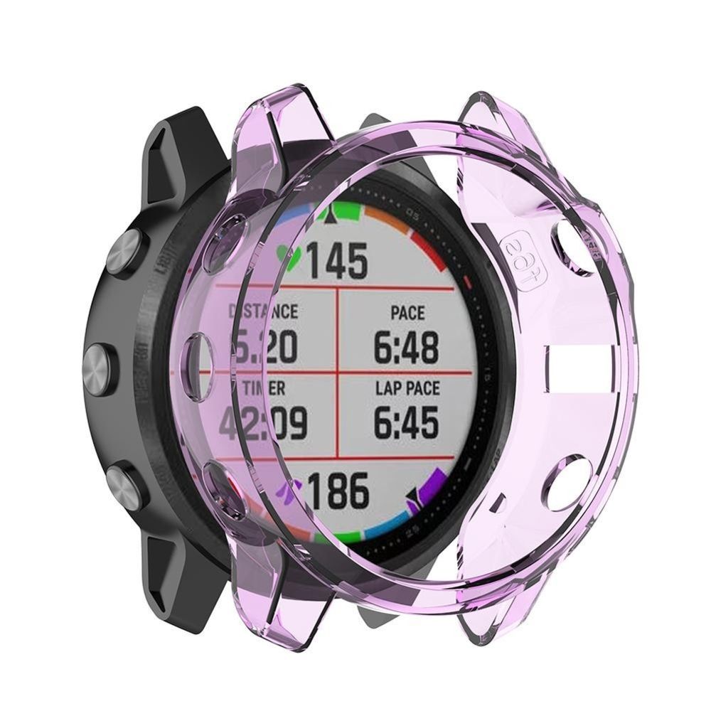 Wewoo - Boîtier de montre Pour Garmin Fenix 6S / 6S Etui de protection en TPU avec moitié de Smart Watch violet transparent - Accessoires montres connectées