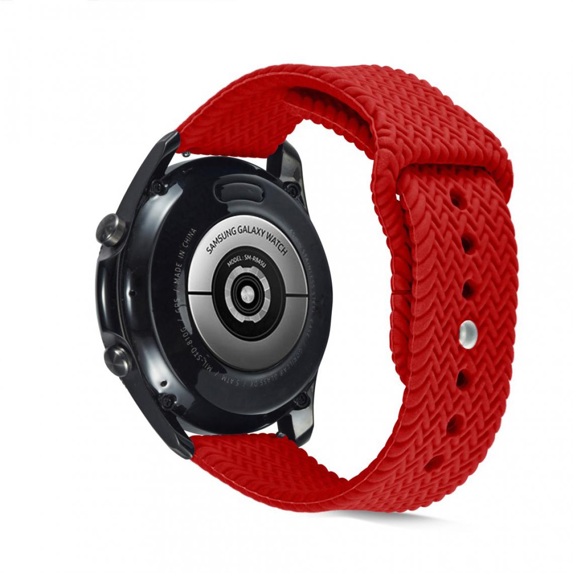 Other - Bracelet en silicone Texture tressée de couleur unie 22mm rouge pour votre Huawei watch GT2 pro/Amazfit GTR 2 - Accessoires bracelet connecté