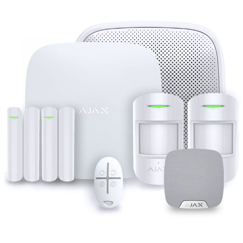 Ajax Systems - Ajax StarterKit blanc - Kit 3 - Accessoires sécurité connectée