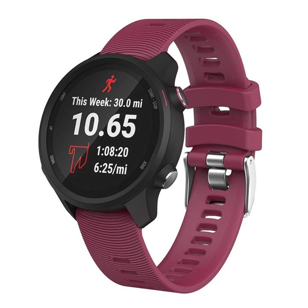 Wewoo - Bracelet pour montre connectée en silicone Smart Watch Garmin Forerunner 245 rouge violacé - Bracelet connecté