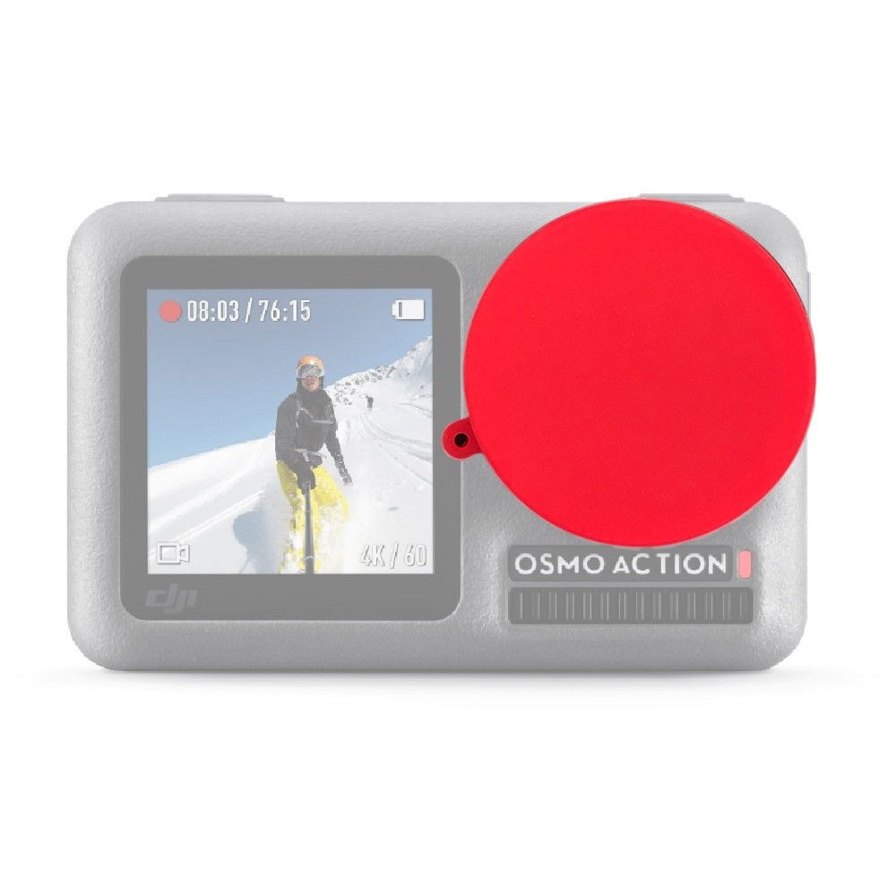 Wewoo - Couvre-objectif de protection en silicone pour Osmo Action rouge - Caméras Sportives