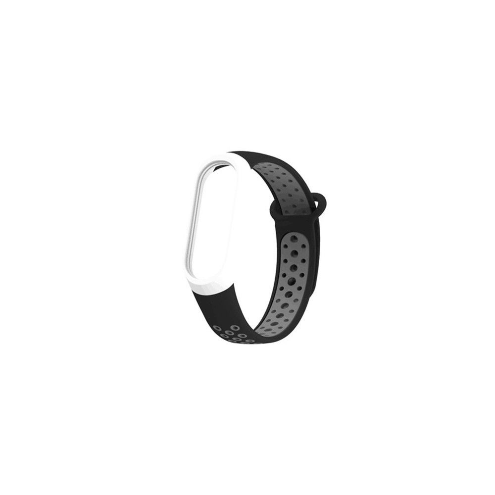 Wewoo - Bracelet pour montre connectée Bande de en silicone coloré Xiaomi Mi Band 3 & 4 Gris noir - Bracelet connecté