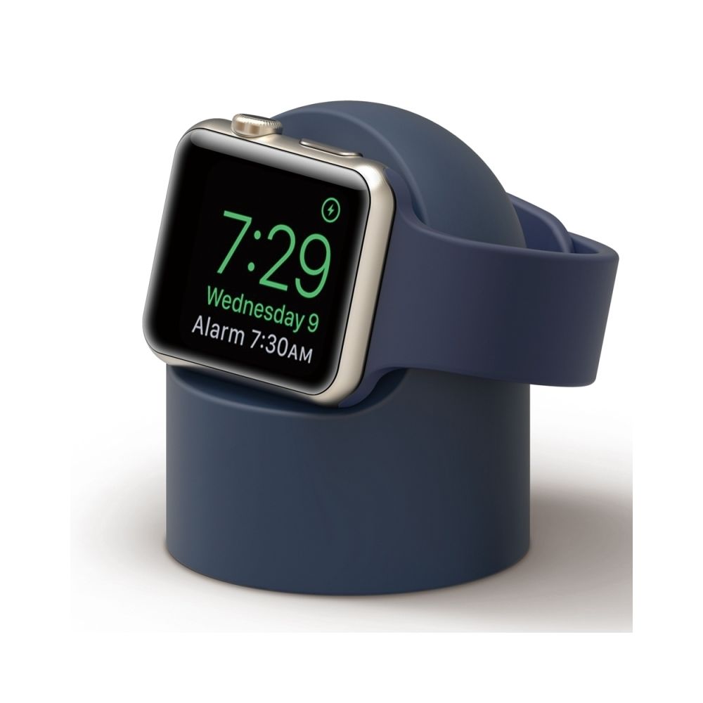 Wewoo - Support en silicone à base ronde rétro pour Apple Watch bleu foncé - Accessoires Apple Watch