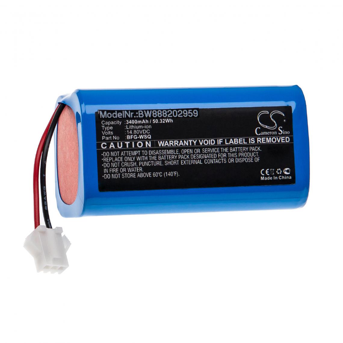 Vhbw - vhbw Batterie compatible avec Ecovacs CEN360, CEN361, DH35, DH43, DH45, DN620, DN621 aspirateur, robot électroménager (3400mAh, 14,8V, Li-ion) - Accessoire entretien des sols