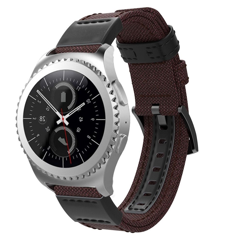 Wewoo - Bracelet pour montre connectée en cuir et Samsung Gear S2 / Galaxy Active 42 mmtaille du 135 + 96 mm marron - Bracelet connecté